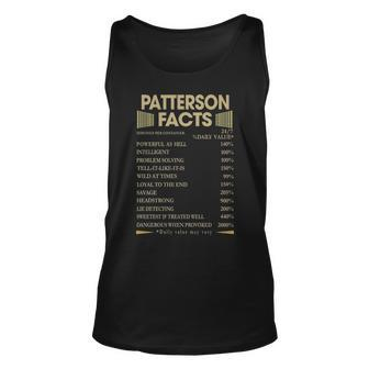 Patterson Name Gift Patterson Facts Unisex Tank Top - Seseable