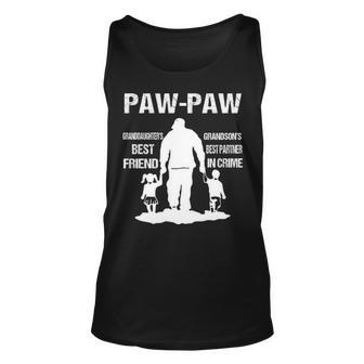 Paw Paw Grandpa Gift Paw Paw Best Friend Best Partner In Crime Unisex Tank Top - Seseable