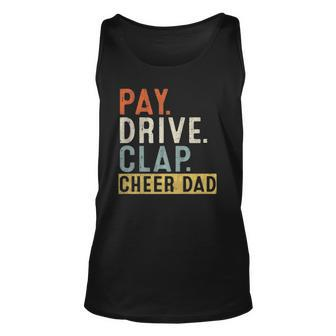 Mens Pay Drive Clap Cheer Dad Cheerleading Father Day Cheerleader Tank Top | Mazezy