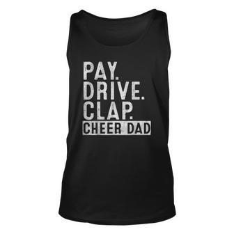 Mens Pay Drive Clap Cheer Dad Cheerleading Fathers Day Cheerleader Tank Top | Mazezy CA