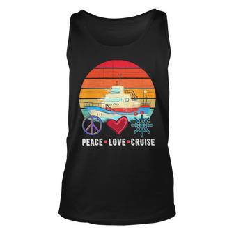 Peace Love Cruising Family Cruise Vacation Matching Gift V2 Unisex Tank Top | Favorety AU