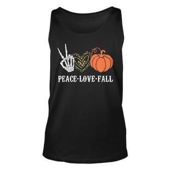 Peace Love Fall Peace Love Pumpkin Unisex Tank Top - Monsterry