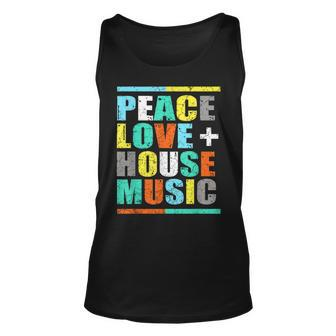 Peace Love House Music Unisex Tank Top - Thegiftio UK