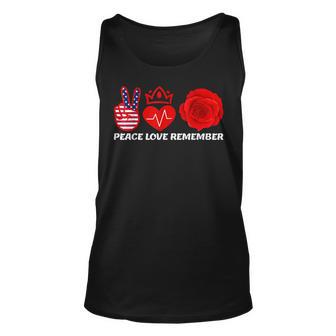 Peace Love Remember Red Poppy American Flag Veteran Day Unisex Tank Top - Thegiftio