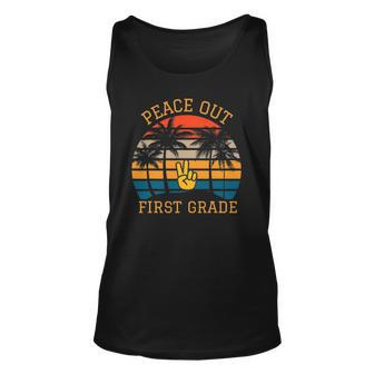 Peace Out First Grade Last Day Of School Graduation Student Unisex Tank Top | Mazezy UK