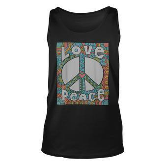 Peace Sign Love 1960S 1970S Tie Dye Groovy Hippie Unisex Tank Top - Thegiftio UK