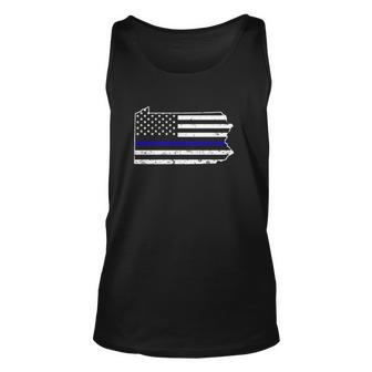 Pennsylvania Thin Blue Line Police Flag Unisex Tank Top | Mazezy