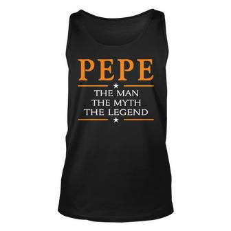 Pepe Grandpa Gift Pepe The Man The Myth The Legend Unisex Tank Top - Seseable