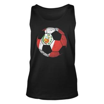 Peru Soccer Ball Flag Jersey Peruvian Football Unisex Tank Top | Mazezy