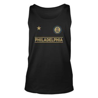 Philadelphia Soccer Jersey Original Fan Design - Gold Badge Unisex Tank Top | Mazezy