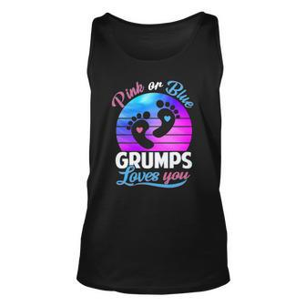 Pink Or Blue Grumps Loves You Funny Gender Reveal Baby Unisex Tank Top | Mazezy
