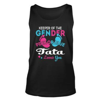Pink Or Blue Tata Loves You Gender Reveal Unisex Tank Top | Mazezy
