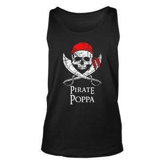 Pirate Poppa Skull And Crossbones Flag Unisex Tank Top - Thegiftio UK
