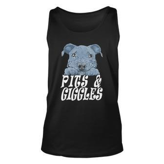 Pitbull Pibble Mom Dad Pits And Giggles Gift Unisex Tank Top | Mazezy