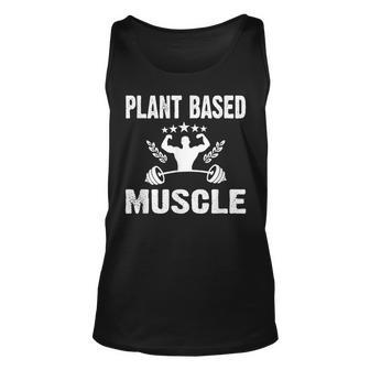 Plant Based Muscle Fitness Workout Vegan Weightlifter Unisex Tank Top - Thegiftio UK