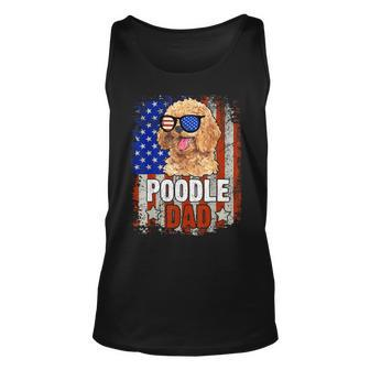 Poodle Dad 4Th Of July American Flag Glasses Dog Men Boy Unisex Tank Top - Seseable