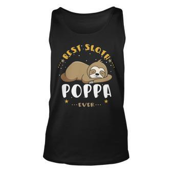 Poppa Grandpa Gift Best Sloth Poppa Ever Unisex Tank Top - Seseable