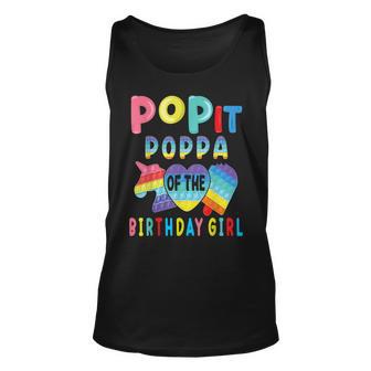 Poppa Of The Birthday Girl Pop It Unicorn Birthday Kids Unisex Tank Top - Seseable