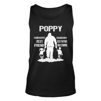 Poppy Grandpa Gift Poppy Best Friend Best Partner In Crime Unisex Tank Top - Seseable
