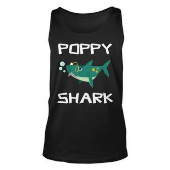 Poppy Grandpa Gift Poppy Shark Unisex Tank Top - Seseable