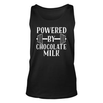 Powered By Chocolate Milk Fitness Unisex Tank Top | Mazezy