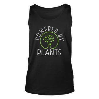 Powered By Plants Vegan Vegetarian Unisex Tank Top | Mazezy