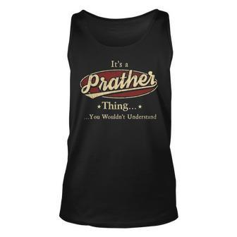 Prather Shirt Personalized Name Gifts T Shirt Name Print T Shirts Shirts With Name Prather Unisex Tank Top - Seseable