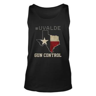 Pray For Texas Uvalde Strong Gun Control Now Texan Flag Map Unisex Tank Top | Mazezy