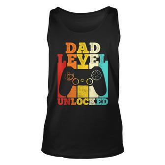 Mens Pregnancy Announcement Dad Level Unlocked Soon To Be Father V2 Tank Top | Mazezy