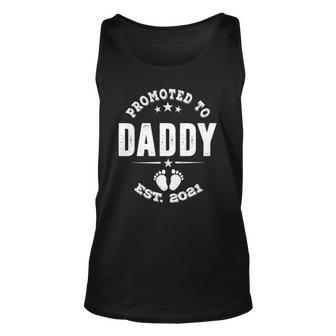 Promoted To Daddy 2021 Pregnancy Announcement Baby Shower Unisex Tank Top | Mazezy