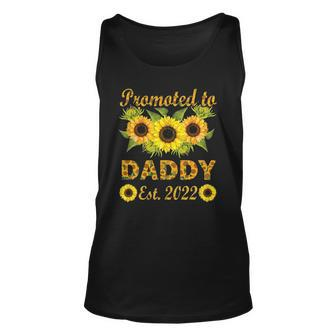 Promoted To Daddy Est 2022 Sunflower Unisex Tank Top | Mazezy