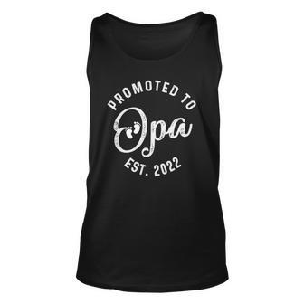 Promoted To Opa 2022 For First Time Fathers Day New Dad Unisex Tank Top | Mazezy