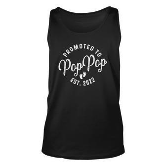 Promoted To Poppop 2022 For First Time Fathers New Dad Unisex Tank Top | Mazezy