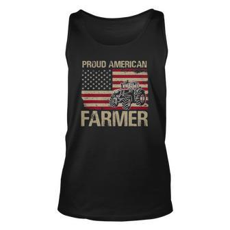 Proud American Farmer Usa Flag Patriotic Farming Gift Unisex Tank Top | Mazezy