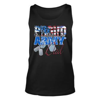 Proud Army Dad Us Military Dog Tag 4Th Of July Unisex Tank Top - Seseable