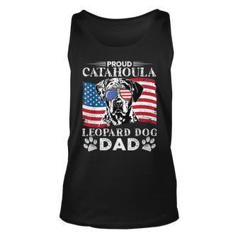 Proud Catahoula Leopard Dog Dad American Flag Patriotic Dog Unisex Tank Top - Thegiftio UK