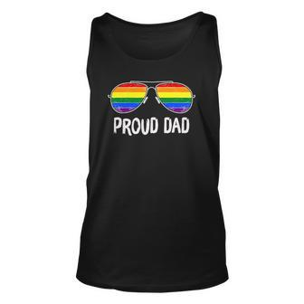 Proud Dad Rainbow Glasses Lgbt Gay Pride Support Lgbtq Unisex Tank Top | Mazezy