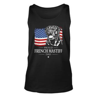 Proud French Mastiff American Flag Patriotic Dog Gift Unisex Tank Top | Mazezy