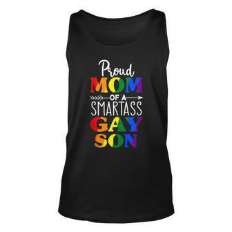 Proud Mom Of A Smartass Gay Son Funny Lgbt Ally Mothers Day Unisex Tank Top - Seseable