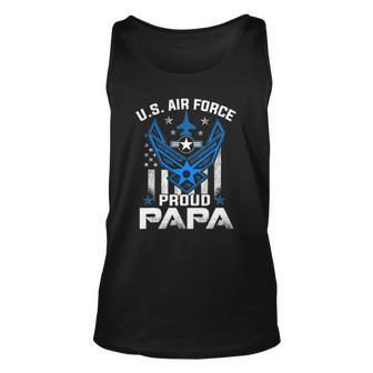 Proud Papa Us Air Force American Flag - Usaf Unisex Tank Top | Mazezy
