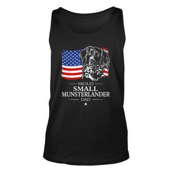 Mens Proud Small Munsterlander Dad American Flag Patriotic Dog Tank Top | Mazezy