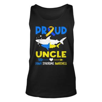 Proud Uncle Shark Down Syndrome Awareness T21 Unisex Tank Top - Thegiftio UK
