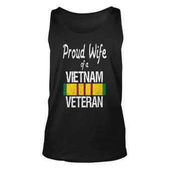 Proud Wife Of A Vietnam Veteran Service Badge Us Military T-Shirt Unisex Tank Top - Monsterry UK