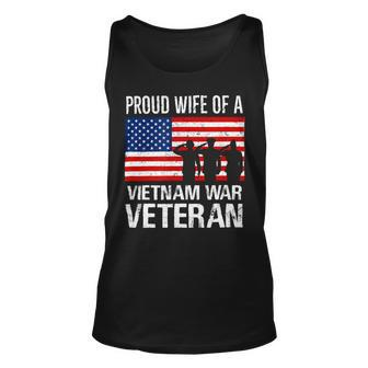 Proud Wife Vietnam War Veteran Husband Wives Matching Design Unisex Tank Top - Monsterry AU