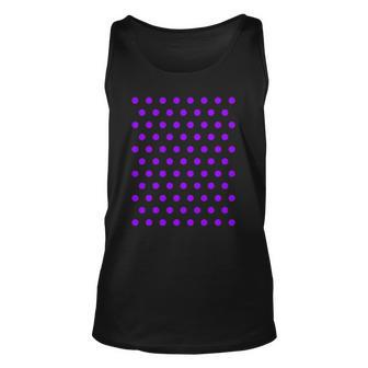 Purple And White Polka Dots Unisex Tank Top | Mazezy