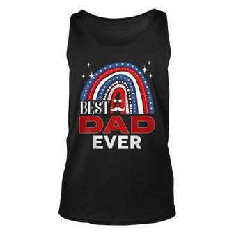 Rainbow Best Dad Ever Fathers Day 4Th Of July Patriotic Unisex Tank Top - Seseable
