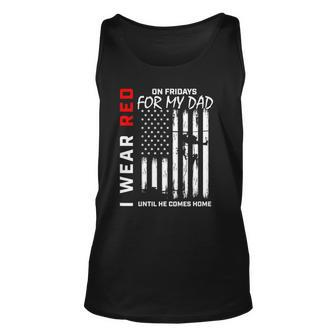 Red On Friday Dad Military Remember Everyone Deployed Flag Unisex Tank Top | Mazezy