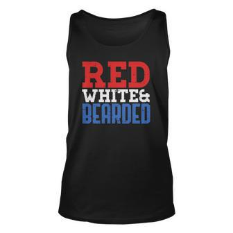 Red White And Bearded Funny 4Th Of July Pride Patriot Men Unisex Tank Top | Mazezy