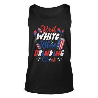 Red White & Blue Drinking Crew 4Th Of July 2022 Drink Party Unisex Tank Top - Seseable