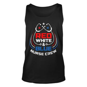 Red White & Blue Nurse Crew American Pride 4Th Of July Unisex Tank Top - Seseable
